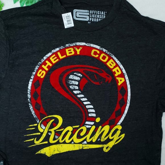 Shelby Cobra tee graphic car distressed MEDIUM 38 40  Vintage Retro OLD STOCK - Picture 1 of 7